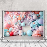 Lofaris Warm Colorful Balloon Cake Smash Backdrop For Kids